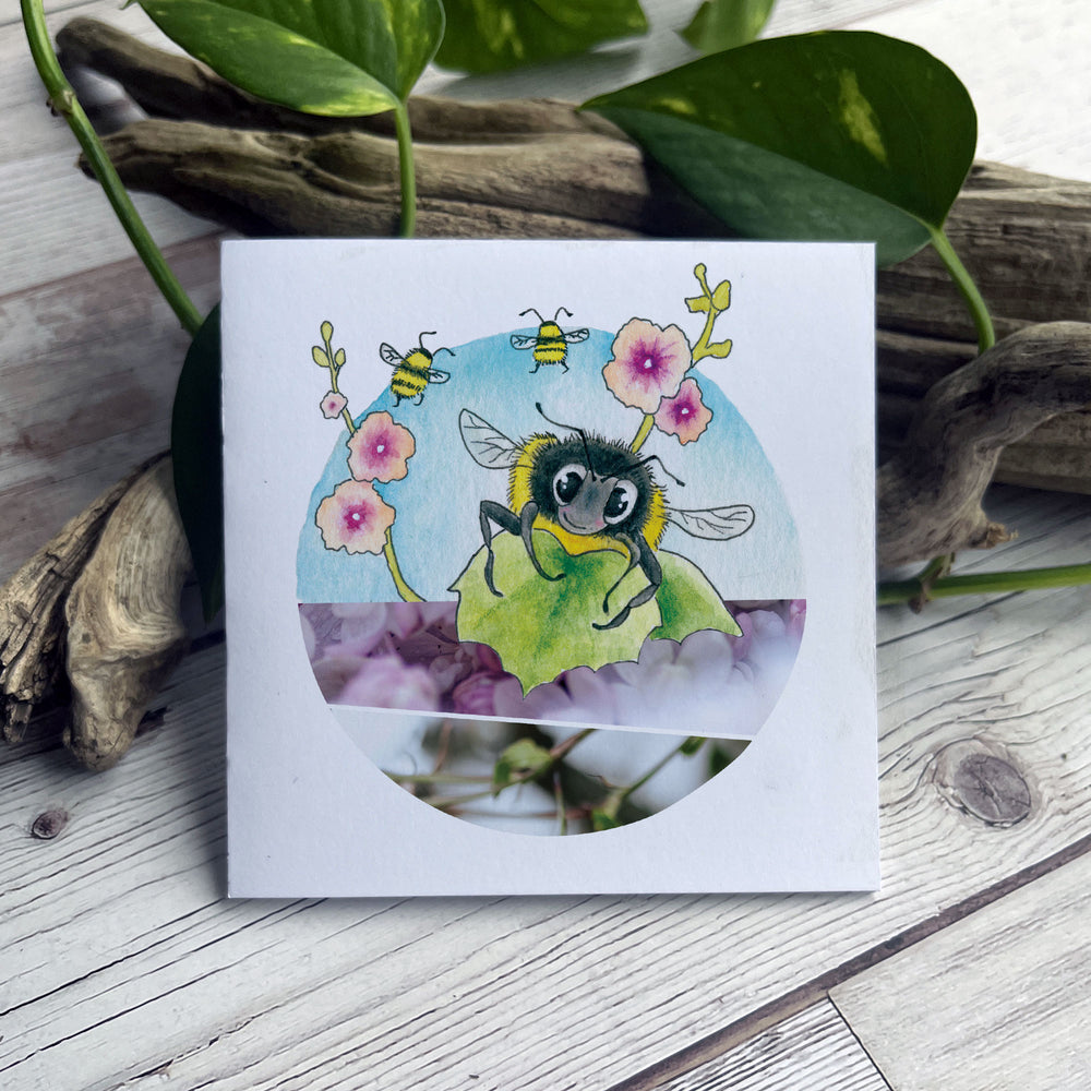 Note Card Set - 4" square size - Bees and Blossoms