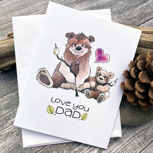Greeting Card - Cute for Dad - Illustrated Bears