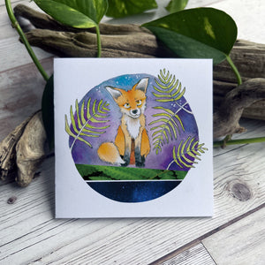 Note Card Set - 4" square size - Fox and Ferns