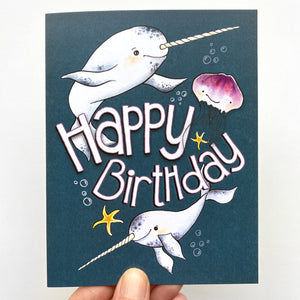 Narwhal Birthday Card