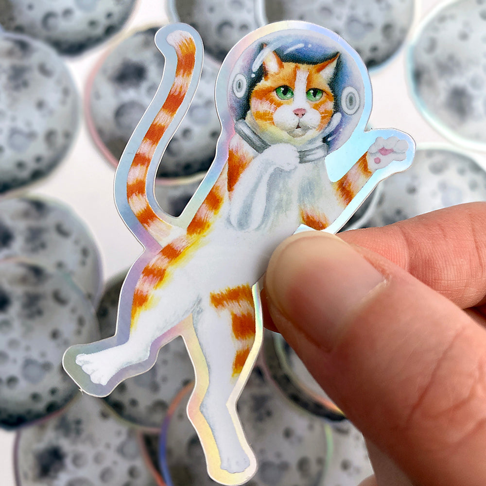 Orange Tabby Space Cat Sticker