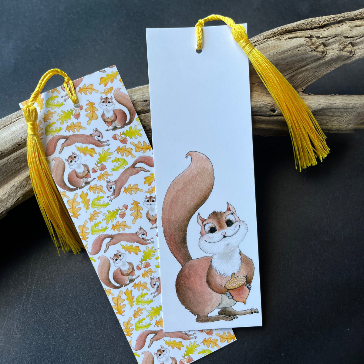 Squirrel Doodle Laser Engraved Wooden Bookmark -  Denmark