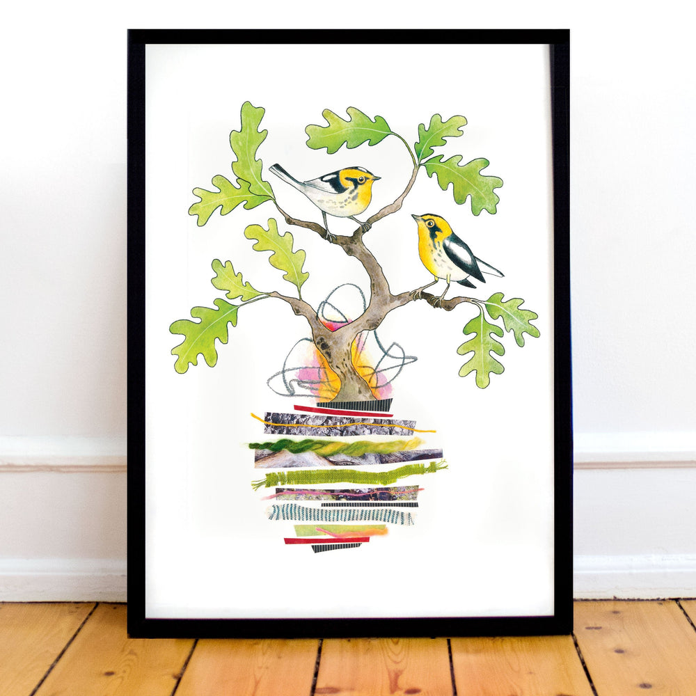 12x16 Art Print - Songbird Series - Yellow Throated Warblers