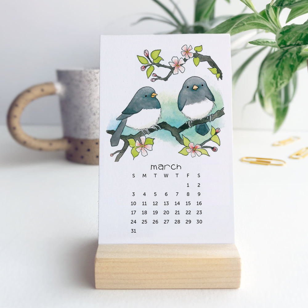 2024 Desk Calendar With Wood Stand