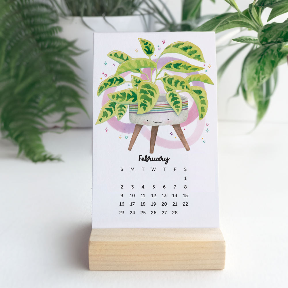 Desk Calendar - with a Custom Wood Stand