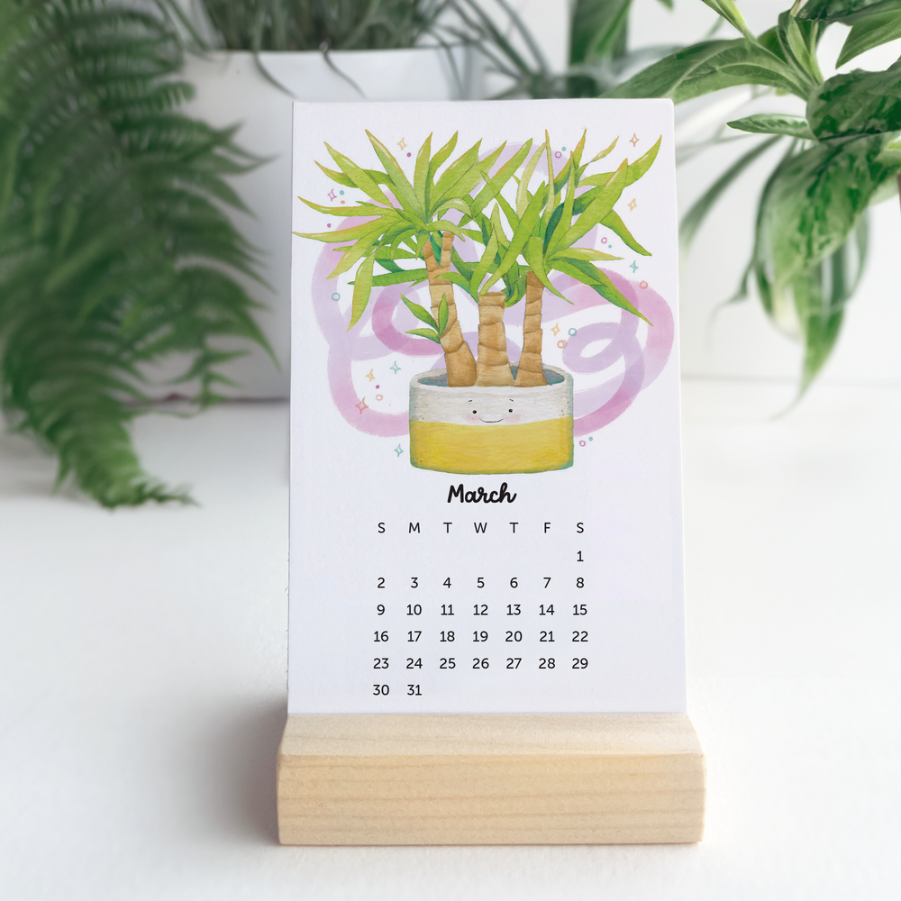 Desk Calendar - with a Custom Wood Stand