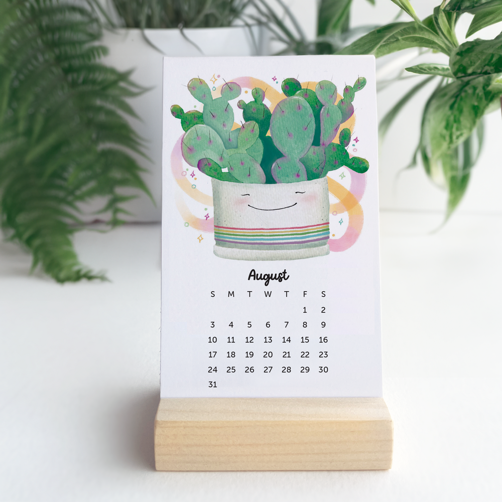 Desk Calendar - with a Custom Wood Stand