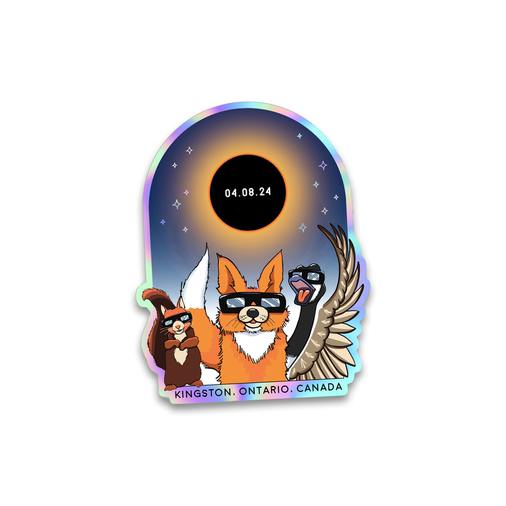 holographic vinyl sticker - Solar Eclipse Kingston