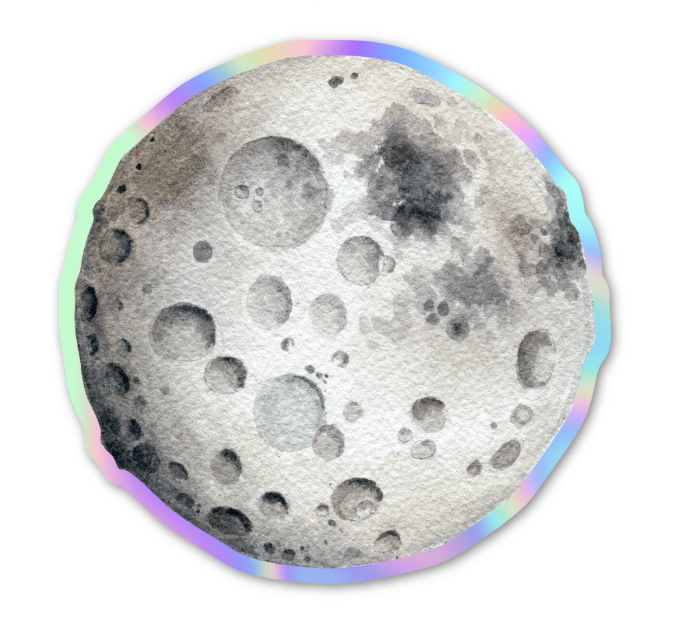 holographic vinyl sticker - Moon