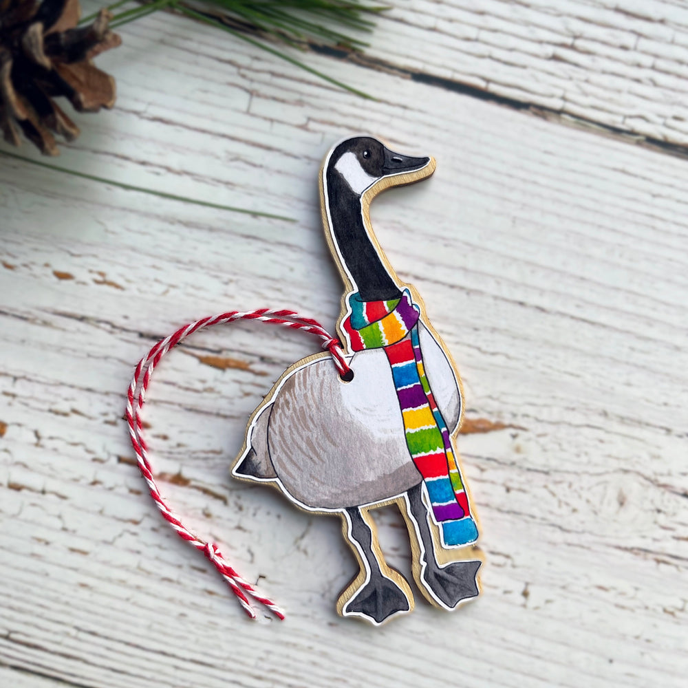 Holiday Wooden Ornament - Goose