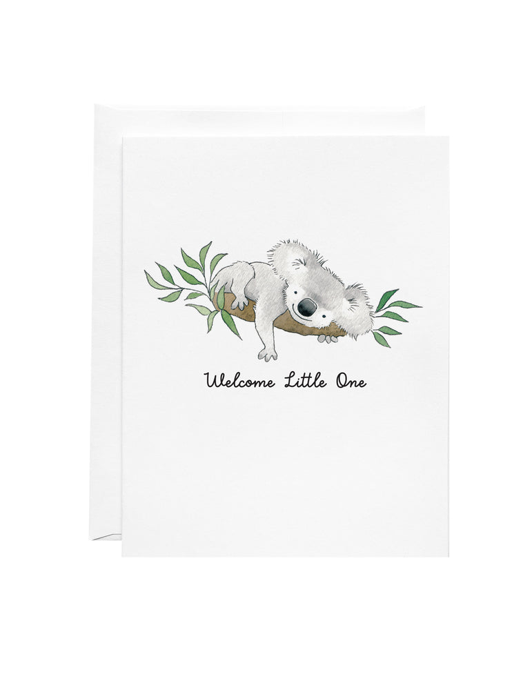Greeting Card - Welcome Little One - Baby Card - Koala