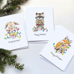 Holiday Card 6-pack - fox, bunny, raccoon