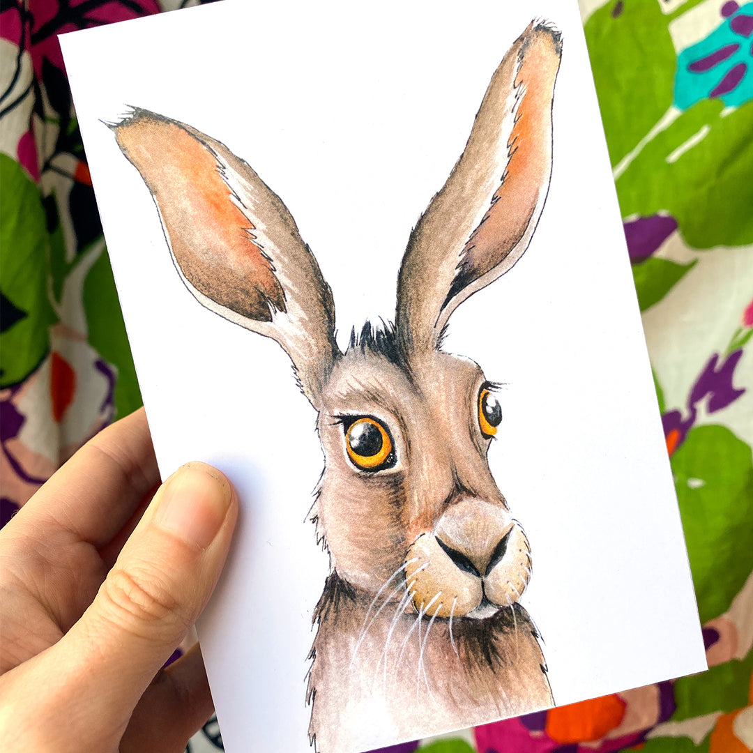 4x6 Mini Art Block - Jack Rabbit Ears Up – Found and Lost Art