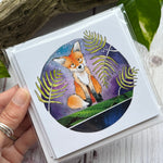 Note Card Set - 4" square size - Fox and Ferns