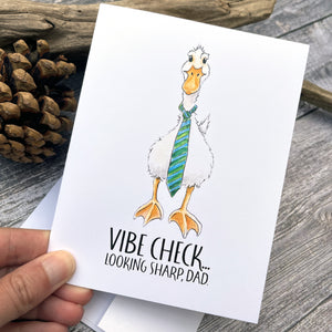 Greeting Card - Funny for Dad - Duck with Tie
