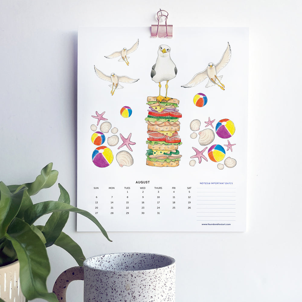 2023 Hanging Calendar With Rose Gold Clip