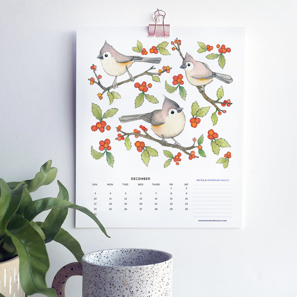 2023 Hanging Calendar With Rose Gold Clip