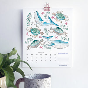 2023 Hanging Calendar With Rose Gold Clip