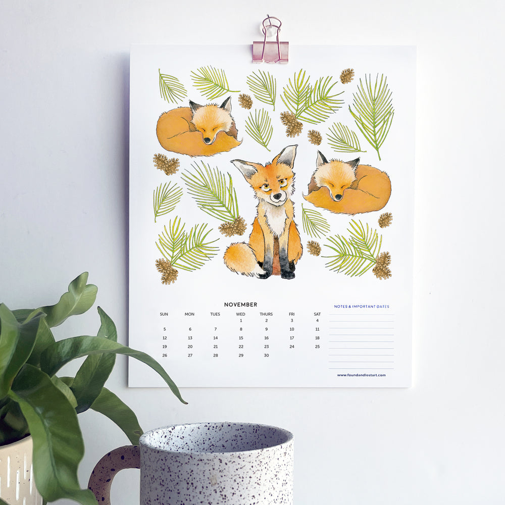 2023 Hanging Calendar With Rose Gold Clip