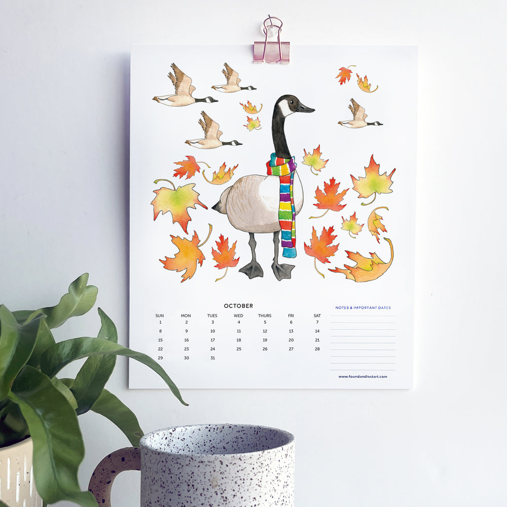 2023 Hanging Calendar With Rose Gold Clip