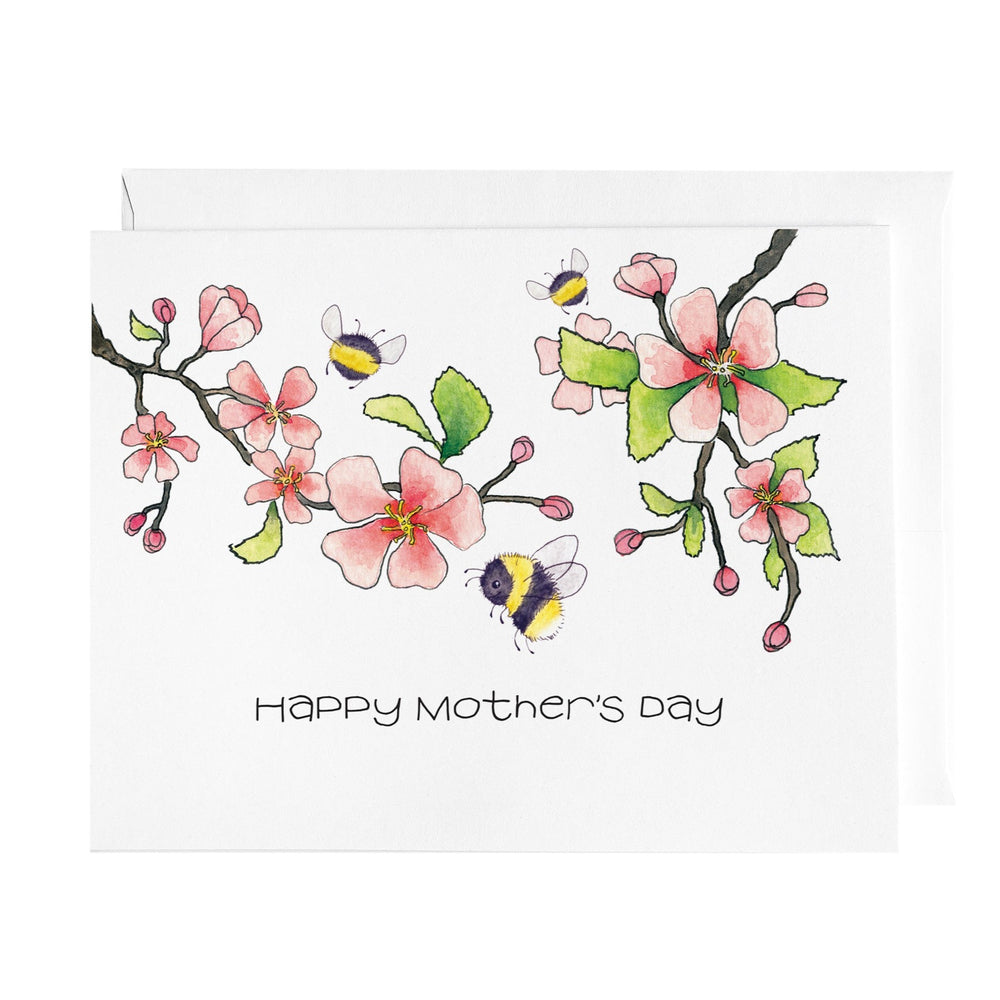 
                
                    Load image into Gallery viewer, Greeting Card - Happy Mother&amp;#39;s Day - Bees and Apple Blossoms
                
            