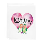 Greeting Card - Love You - Love Birds