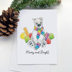 Holiday Greeting Card - Merry and Bright - Polar Bear