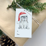 Holiday Gift Tags - 15 pack - Rabbit with Santa Hat
