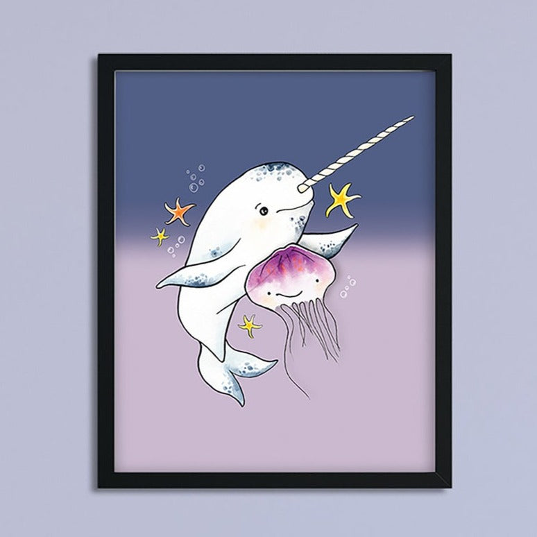 Narwhal And Jellyfish Print