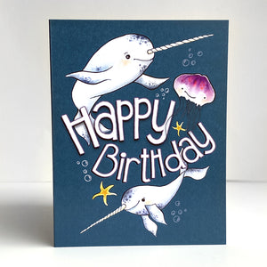 
                
                    Load image into Gallery viewer, Narwhal Birthday Card
                
            