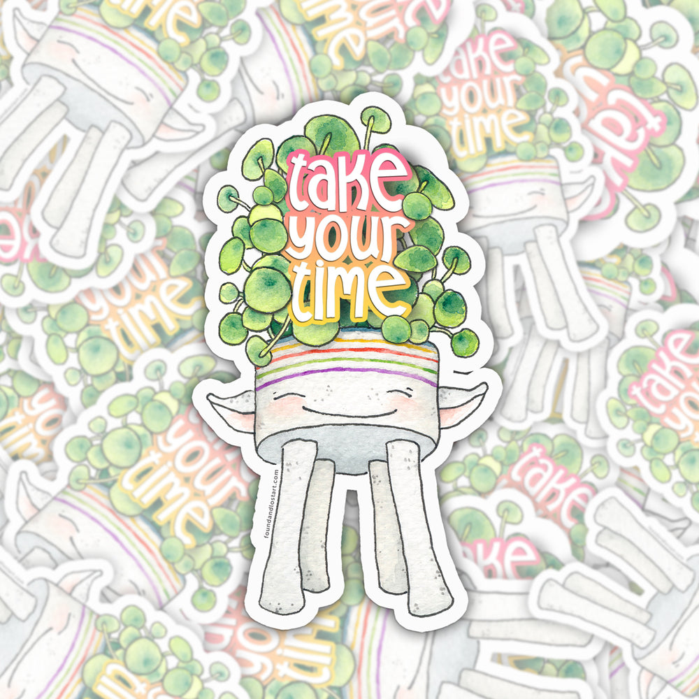 Vinyl Sticker - Take Your Time Happy Planter - You Are Awesome Collection