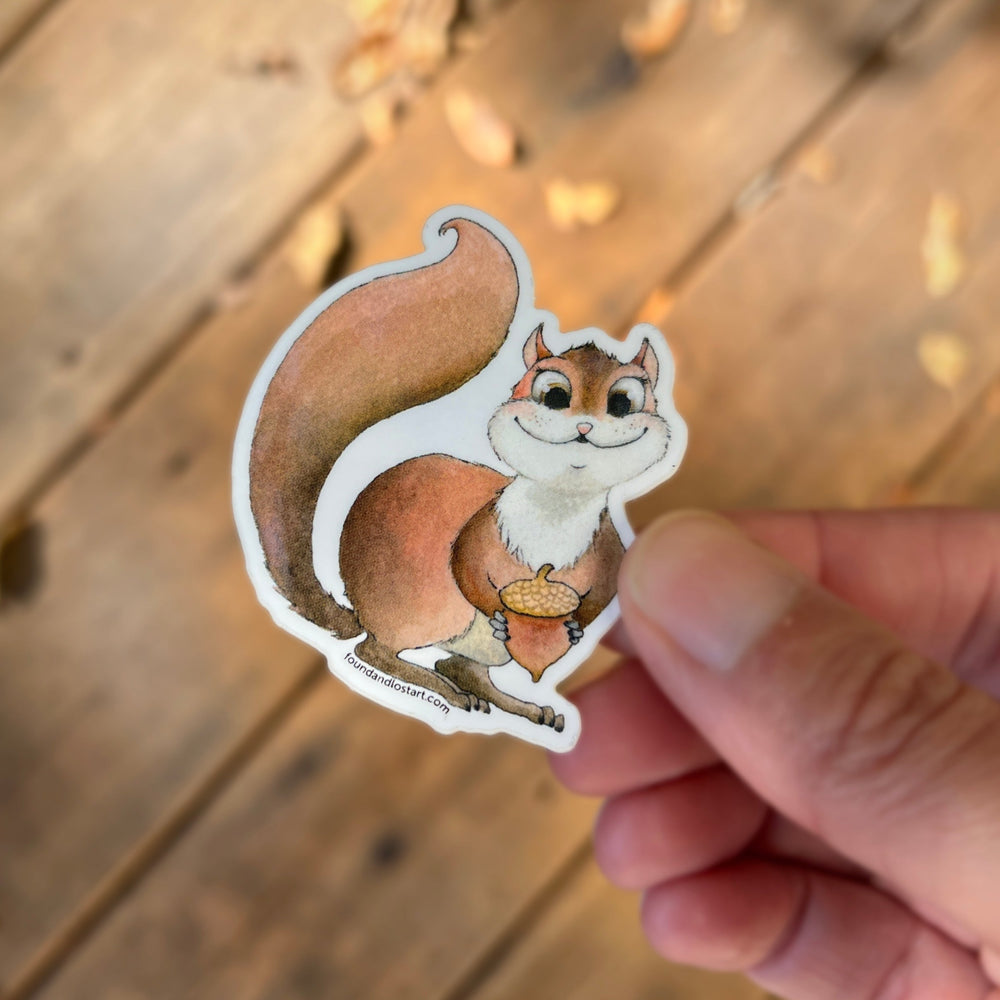 Vinyl Sticker - Squirrel with Acorn