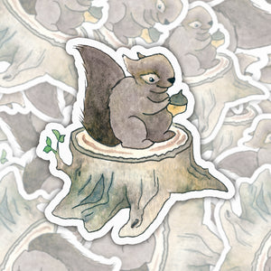 Vinyl Sticker - Squirrel with Acorn